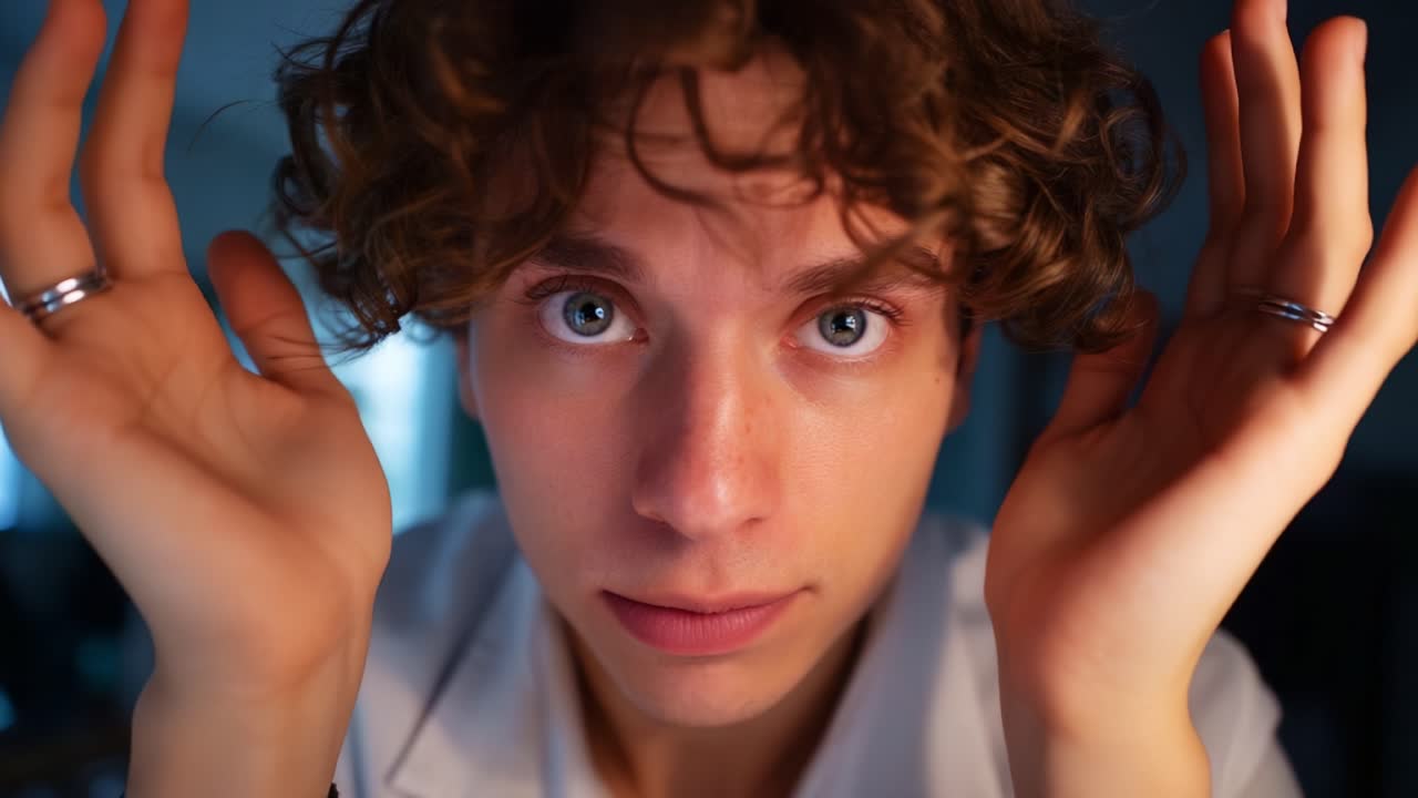 A Close Examination of Facial Expressions: Exploring Emotions and Reactions in Two Distinct Frames from a Reflective Moment Captured in Video