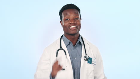 Doctor,-black-man-and-face-with-heart-hand-sign