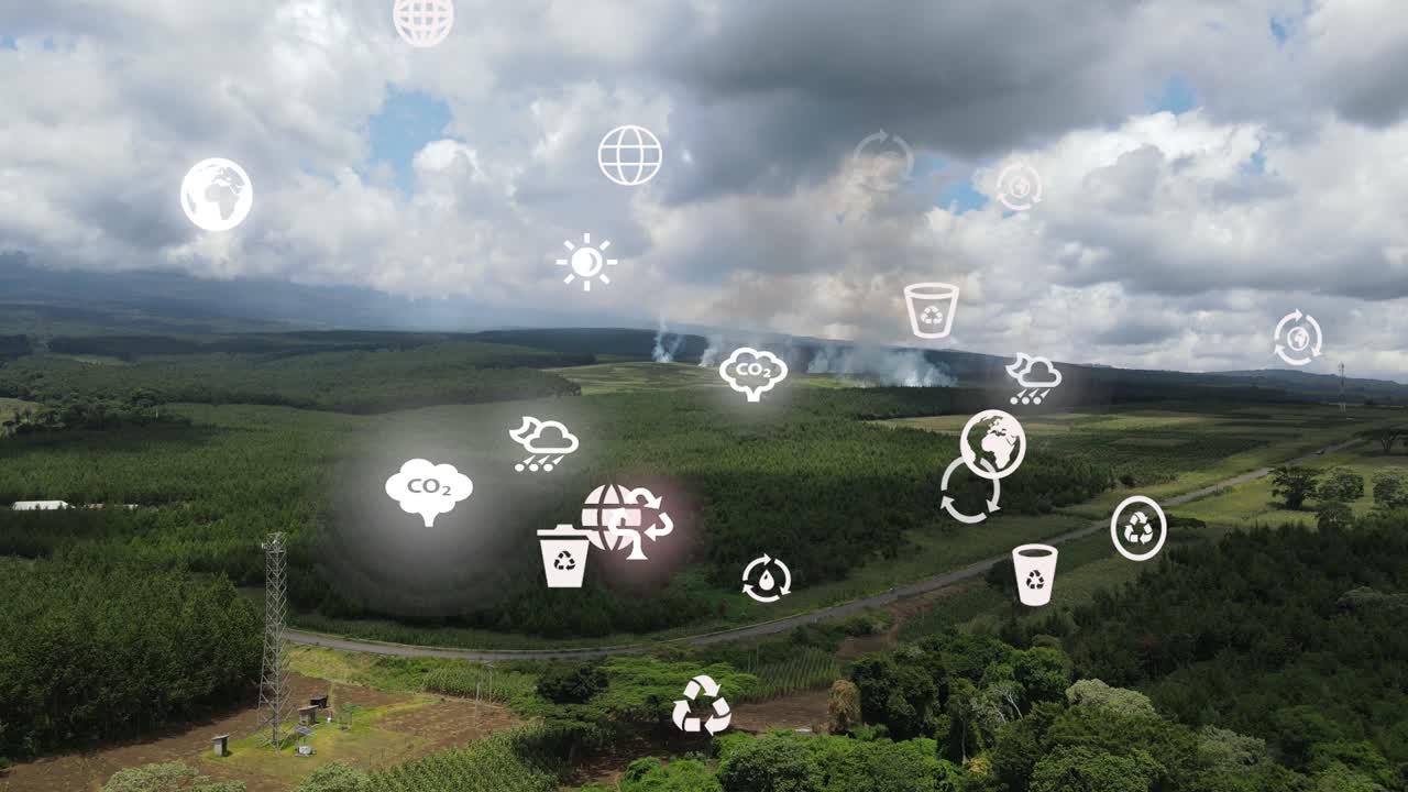 드론 뷰 - 아프리카 숲 - 케냐 와 탄자니아 - 킬리만자로 산의 경사 에 산불 로이토토크 케냐