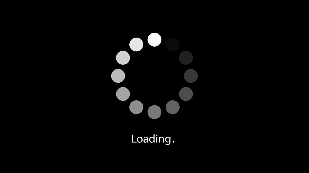 Loading Circle Icon Animation on Black Background. 4K Video Loopable Preloader
