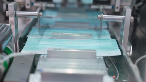 face mask production line in modern factory