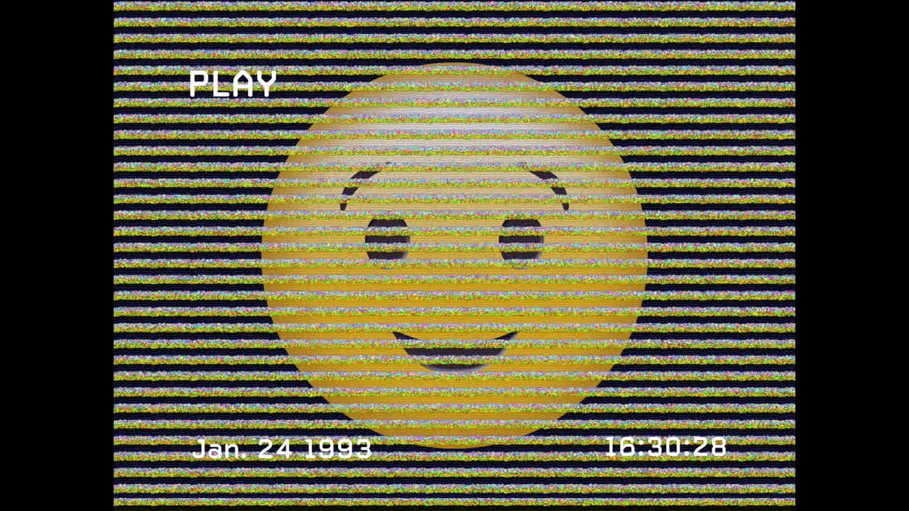 animación del icono de emoji de sonrisa sobre los ruidos en la pantalla