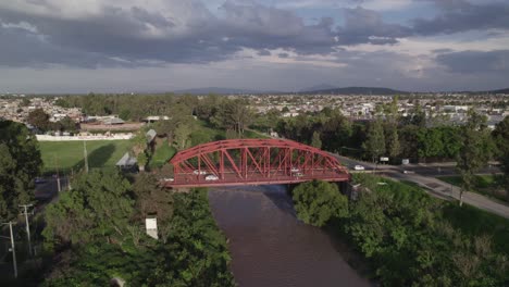 aerial view of traffic on twin bridges