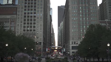 looking down avenue in chicago