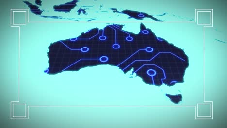 Animación-De-Marco-Blanco-Sobre-Mapa-Mundial-Sobre-Fondo-Azul