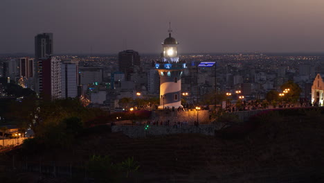 Aereal-view-of-Cerro-Santa-Ana-in-the-night