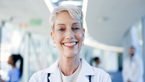 woman, face and doctor smile in hospital