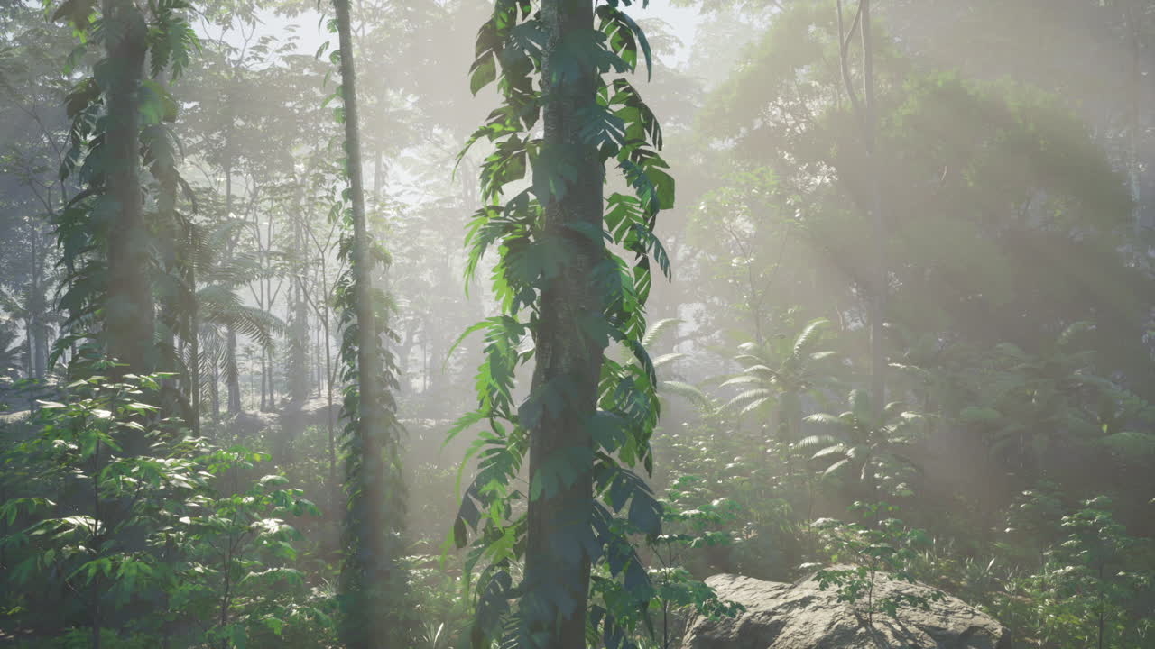 Misty Jungle Sunlight