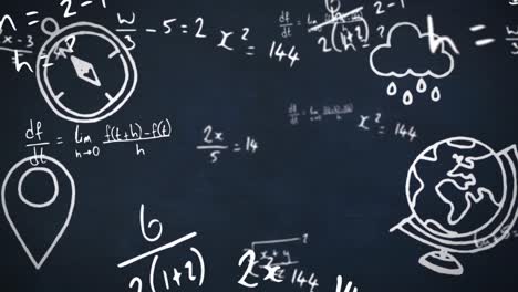 Animation-of-math-formulas-on-black-background