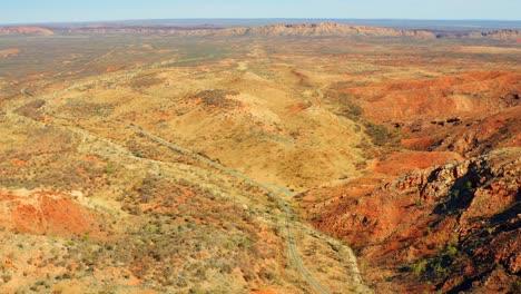 panoramic view of the rugged landscape in west macdonnell national park in australian northern territory