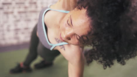 a three people working out together at the gym