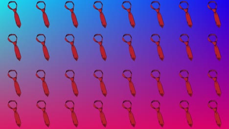 animation of red neckties repeated on blue and pink background