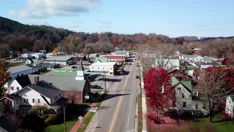 aerial pullout damascus virginia, damascus va, small town america