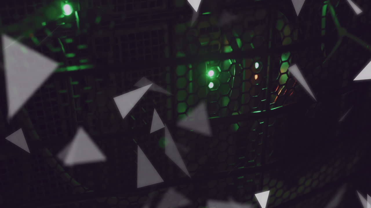 animación de conexiones y procesamiento de datos a través de servidores informáticos