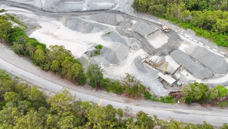 drone captures quarry and surrounding landscape