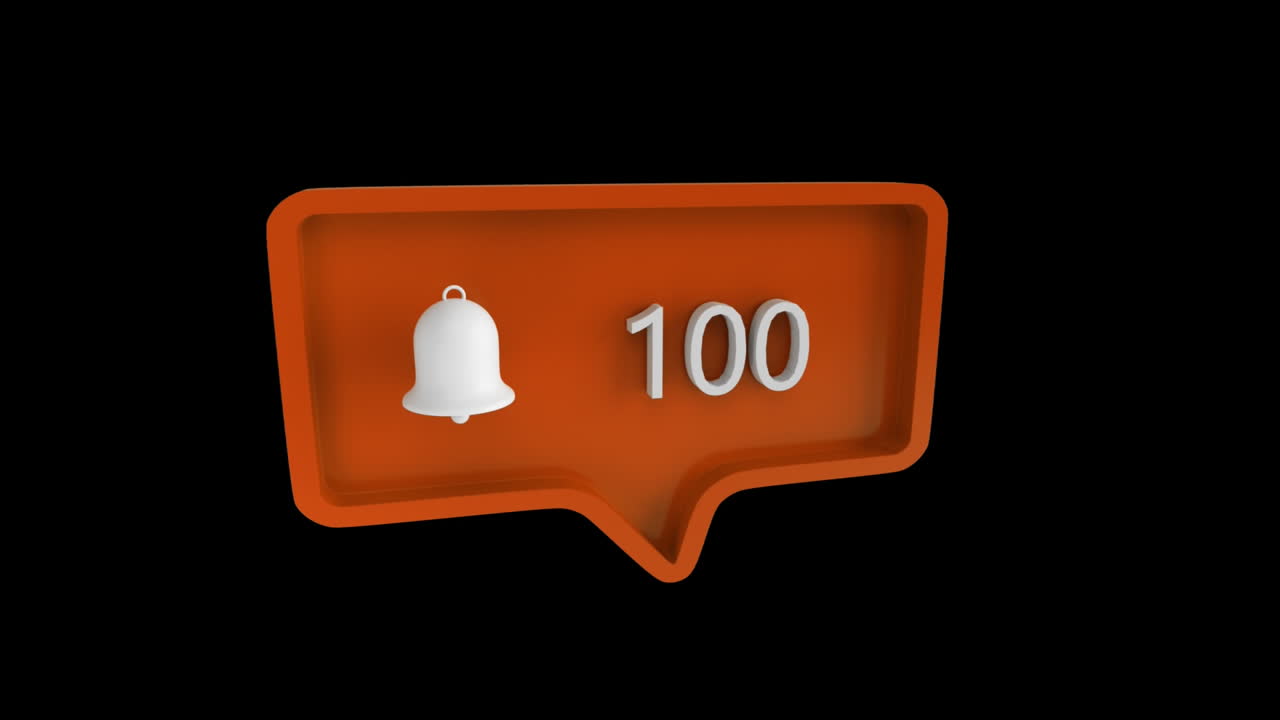 icono de campana con aumento del recuento de números para las redes sociales