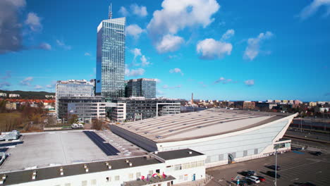 oliva business center complex buildings in gdansk's business district of przymorze