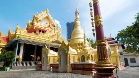 beautifully designed exterior of the famous burmese buddhist temple penang