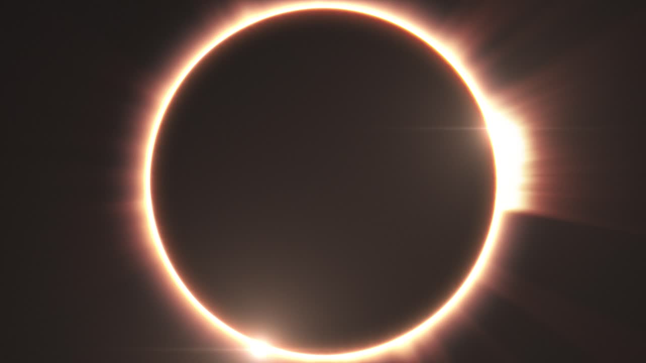 Total Solar Eclipse Ring of fire Halo in space
