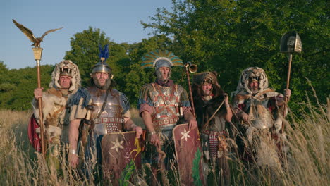 roman soldiers in reenactment