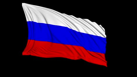 russian flag in slow motion. the flag develops smoothly in the wind