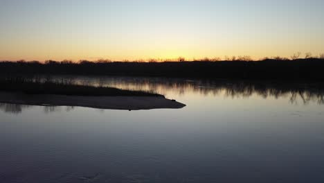 serene river sunset