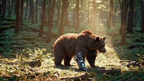 cyber bear in the forest