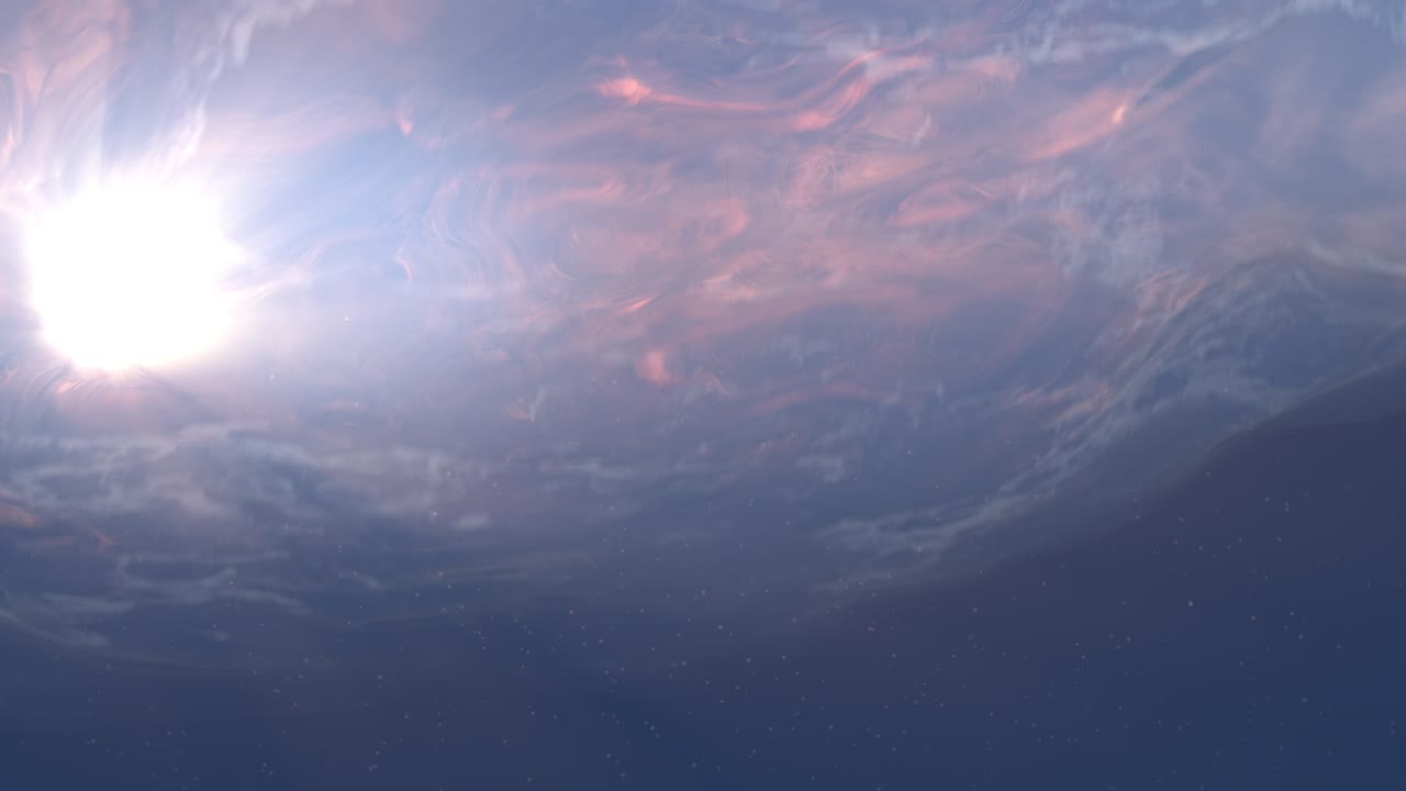 Ocean waves sunset underwater