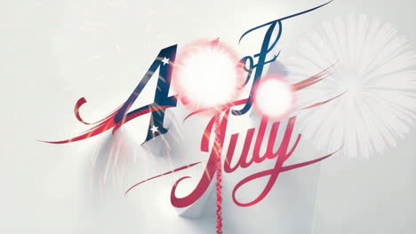 4th of july celebration with fireworks and patriotic typography