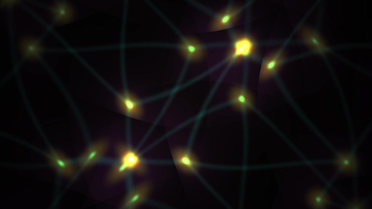 Connessione di rete digitale astratta con nodi e linee luminosi