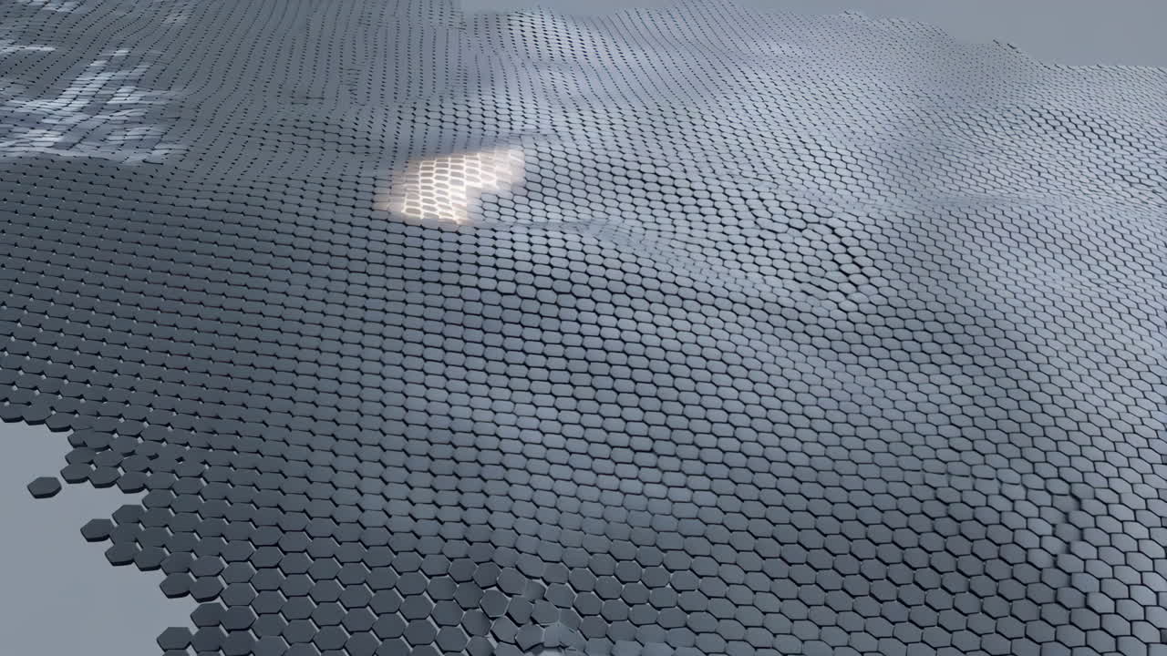 Abstract Hexagonal Wavy Surface with Light Reflection