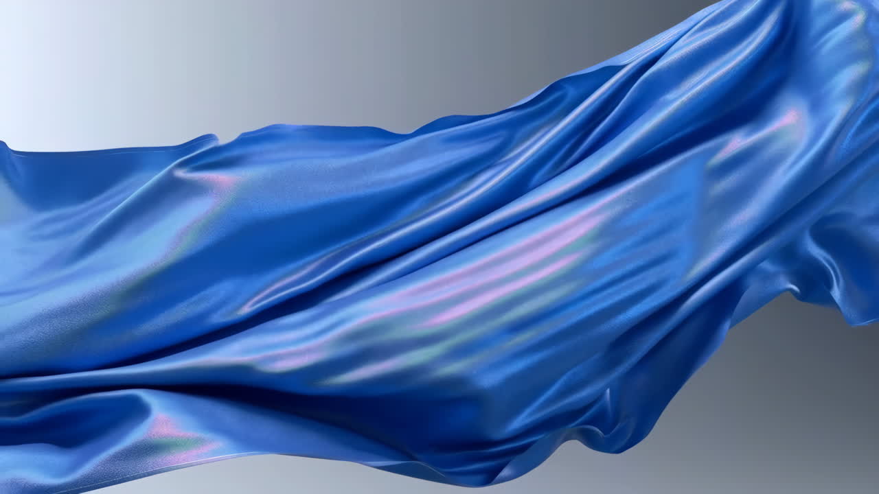 Flowing Blue Silk Fabric