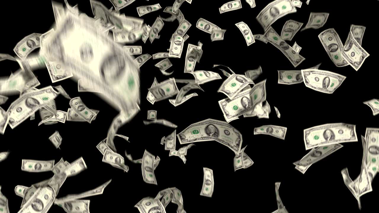 dinero cayendo dólares financieros ganarnos estados unidos moneda estadounidense impuestos hacer que llueva 4k