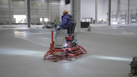 concrete floor finishing in a warehouse