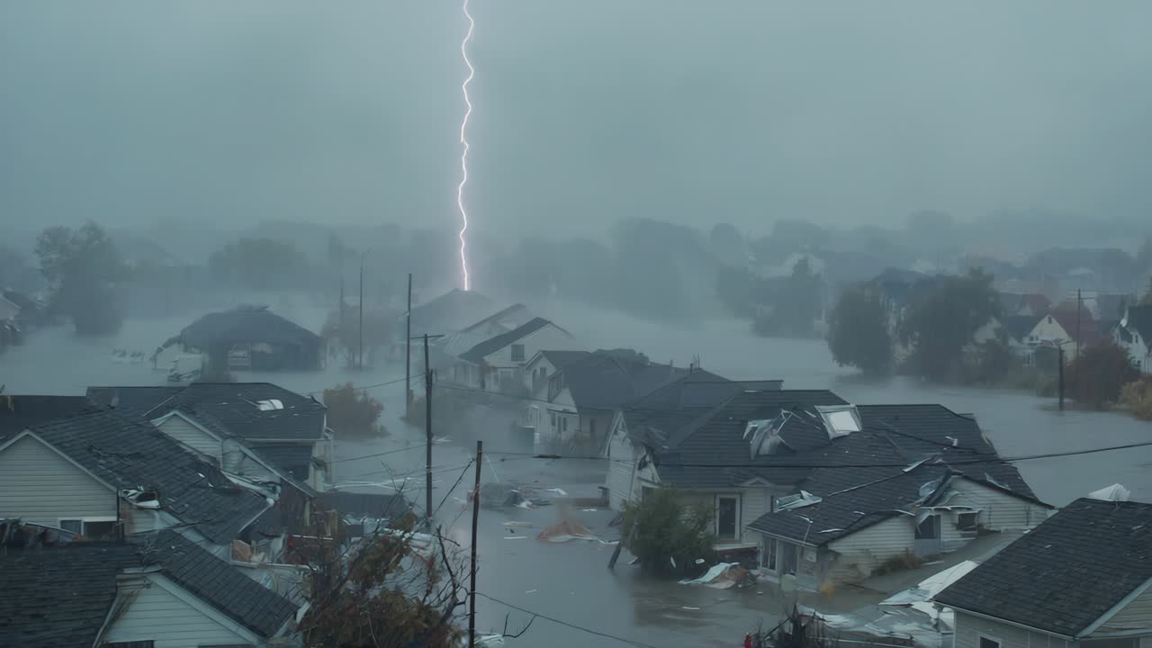 Flooded Neighborhood After a Hurricane