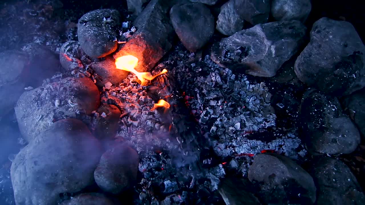 hoguera con la naturaleza de fondo