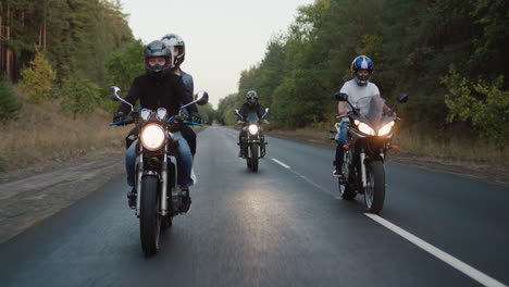 young people travel on motorcycles in a picturesque place 2