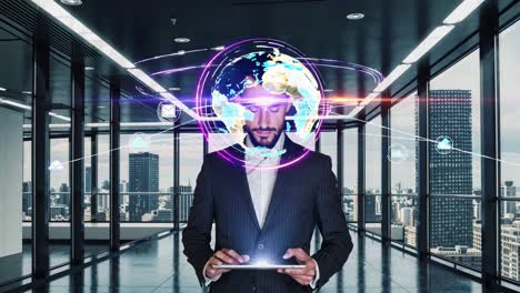 estrategia de negocios global en una oficina moderna