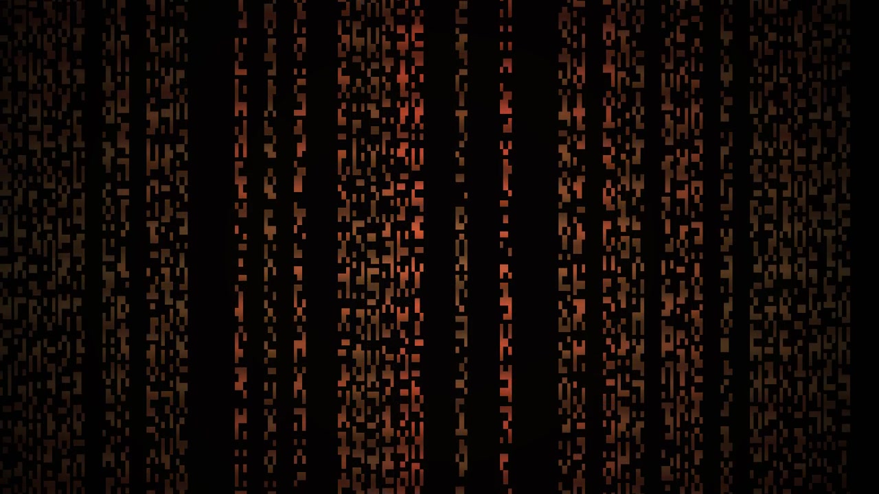 Matrix Style Digital Rain with Falling Red Code