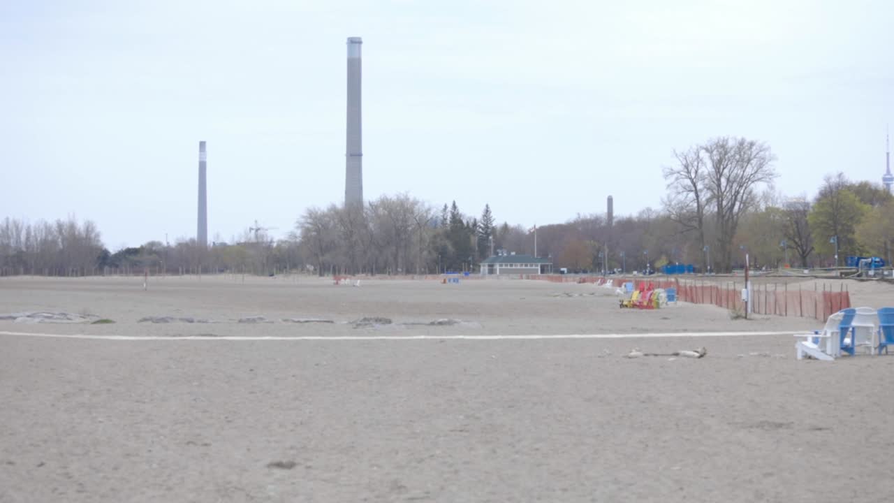 Woodbine Beach In Ontario, Canada Empty Due To Coronavirus Outbreak - wide shot