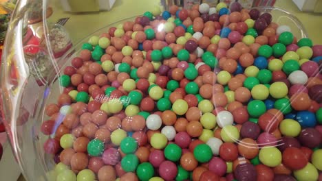 colorful gumballs in a display