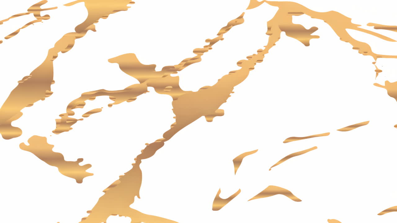 Abstract Golden Fluid Shapes on White Background