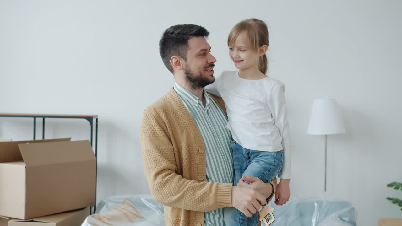 Father and Daughter Excited About New Home