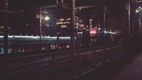 night scene of japan city with neon lights