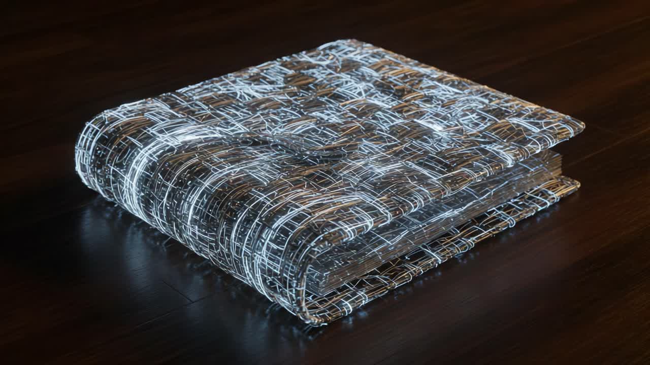 A Stunning Visual Transformation of an Elegant Book With Intricate Light Patterns on Its Surface, Showcasing Subtle Changes from Different Angles and Lighting