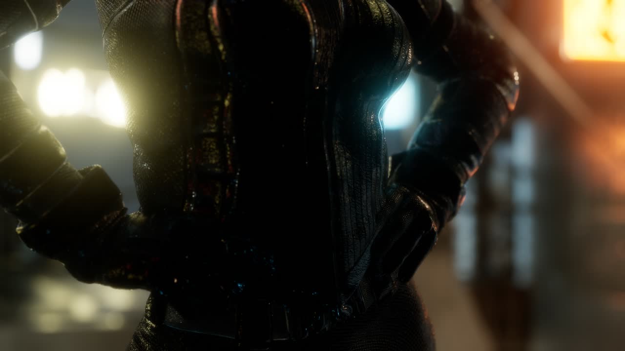 mujer joven de estilo cyberpunk futurista con luces de neón bokeh