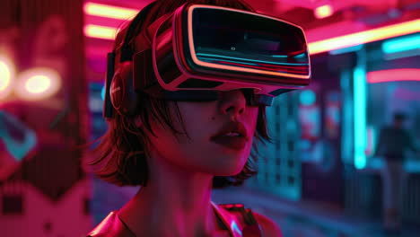 Technologie-Frau-Mit-VR-Headset,-Hergestellt-Mit-KI