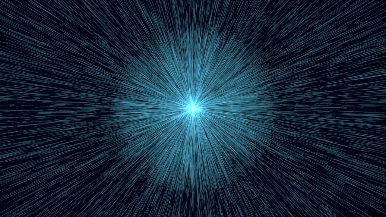 Vibrant starburst abstract blue and white background with luminous center