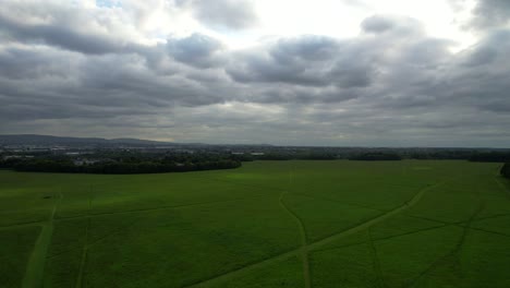 gran prado en el parque phoenix en un día nublado, dublín, irlanda