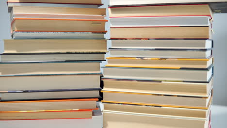 stack of learning and reading books in the table